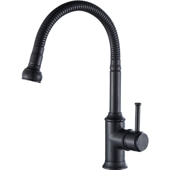 

American copper kitchen hot and cold faucet universal free rotating sink faucet wash basin faucet heightening thickened Lu5054