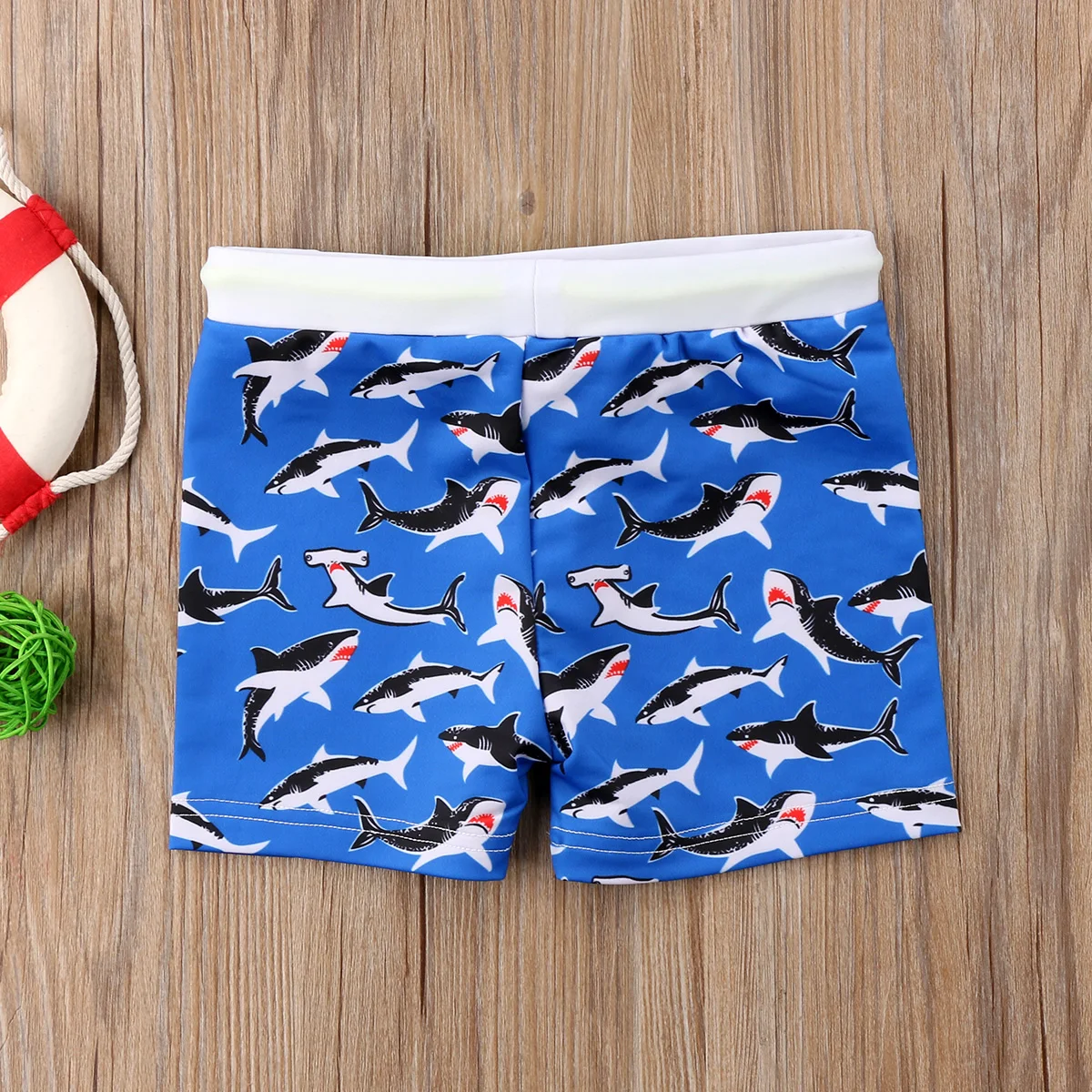 Летние плавки для мальчиков, полосатые трусы-боксеры в полоску с принтом акулы, плавки, короткие штаны, детские купальники