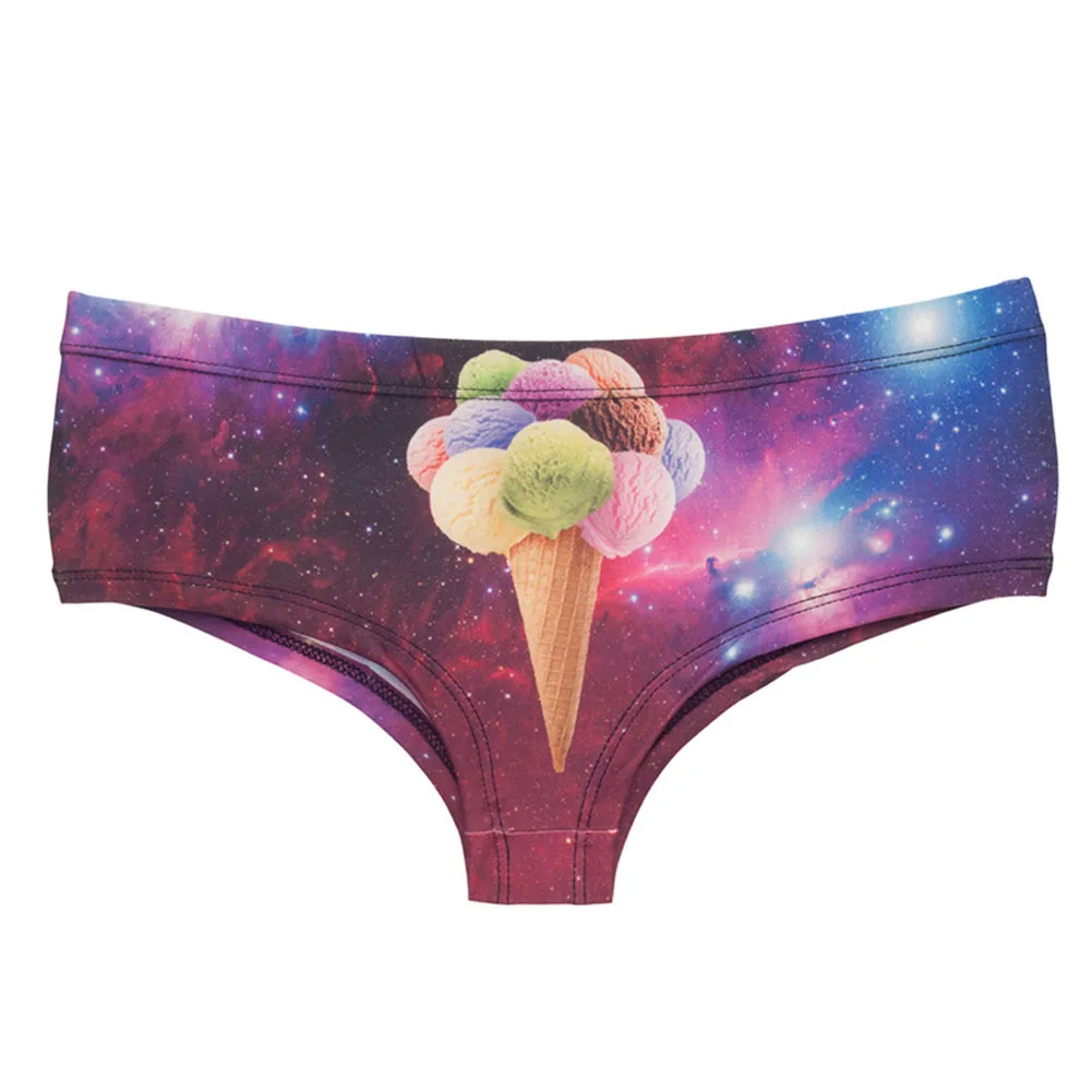3D Print Panties Womens Underwear Ice Cream Ladies Underwear Lingerie