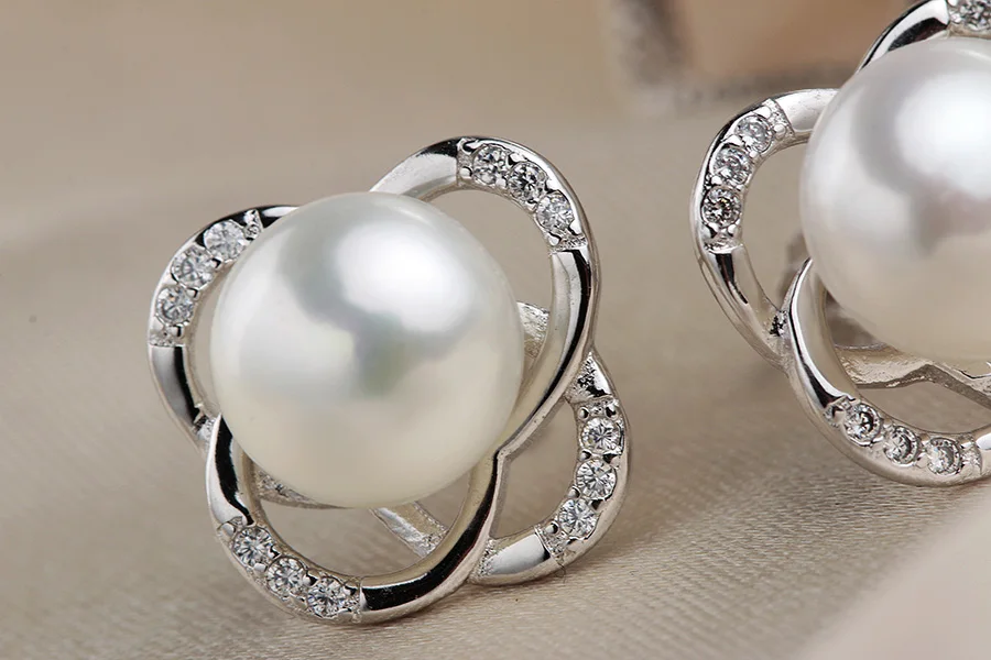 Натуральный жемчуг набор украшений для женщин Мода Высокое качество серебро 925 пробы ожерелье и серьги Лучшая цена