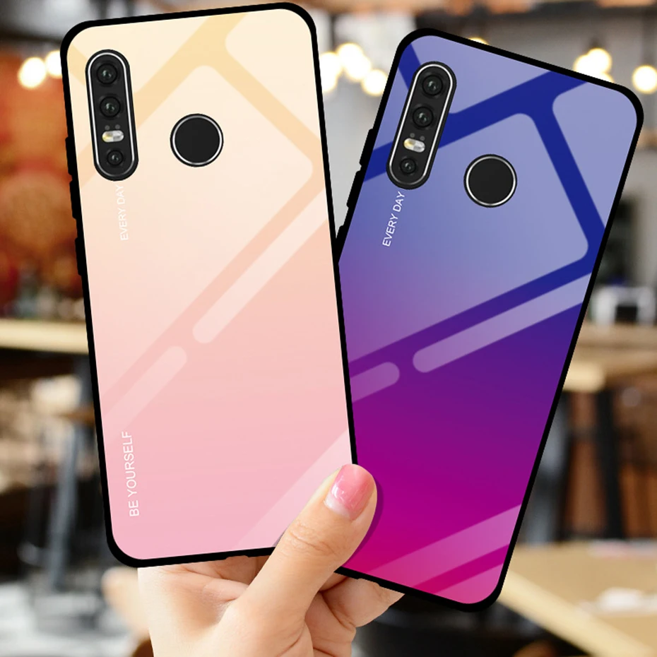 HORUG Solid Phone Case For Huawei P20 Lite Nova 3 P 30 Phone Case Harder Cover Gradient For Huawei P30 P20 Lite Nova 3 Cases (3)