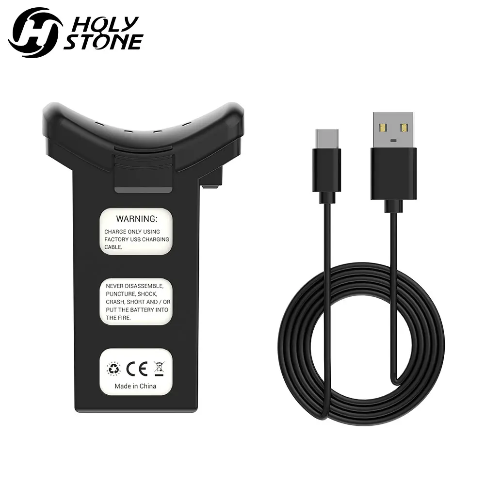 

EU USA Stock Holy Stone Rechargable Modular 7.4V 2500mAh Li-ion Battery and USB Charging Cable for RC Quadcopter Drone HS100