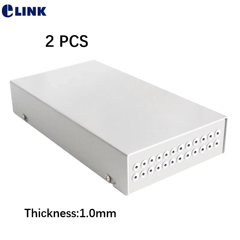 2pcs 24 core thickening ftth box 1.0mm optical fibre distribution box cold steel metal fiber terminal box for pigtail out direct