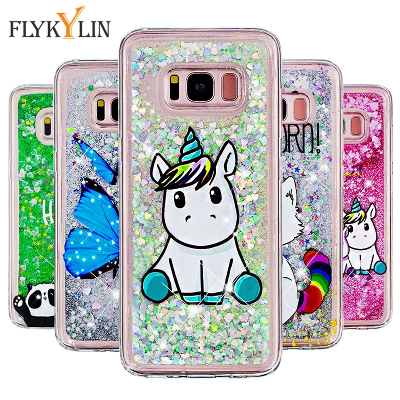 Unicorn Case on for Coque Samsung Galaxy S8 S9 Cover Plus Note 9 Soft Liquid Dynamic Anti-knock Cases |