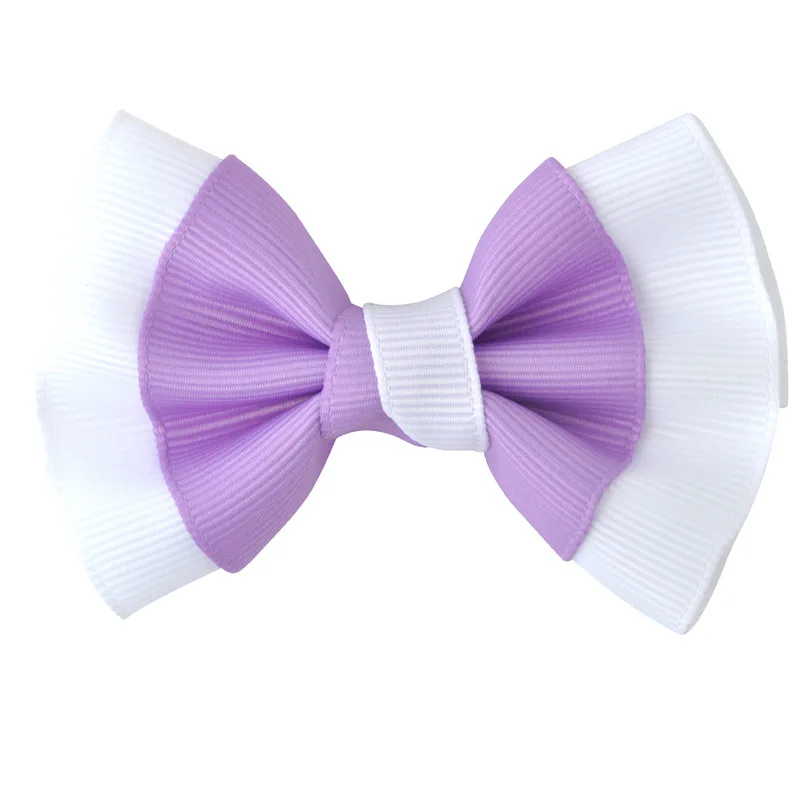 MengNa 3 "девушки Grosgrain ленты для волос бант с заколками два Цвет ленты Hairbow Дети шпильки для волос, заколки для волос 60 шт./лот