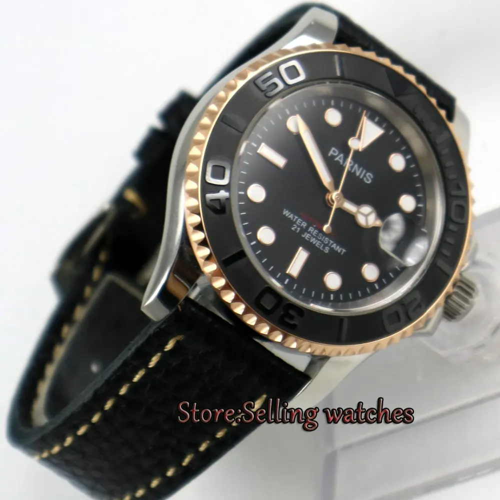 41mm Parnis black dial Sapphire glass 21 jewels miyota 8215 automatic mens watch 41mm Parnis black dial Sapphire glass 21 jewels miyota 8215 automatic mens watch