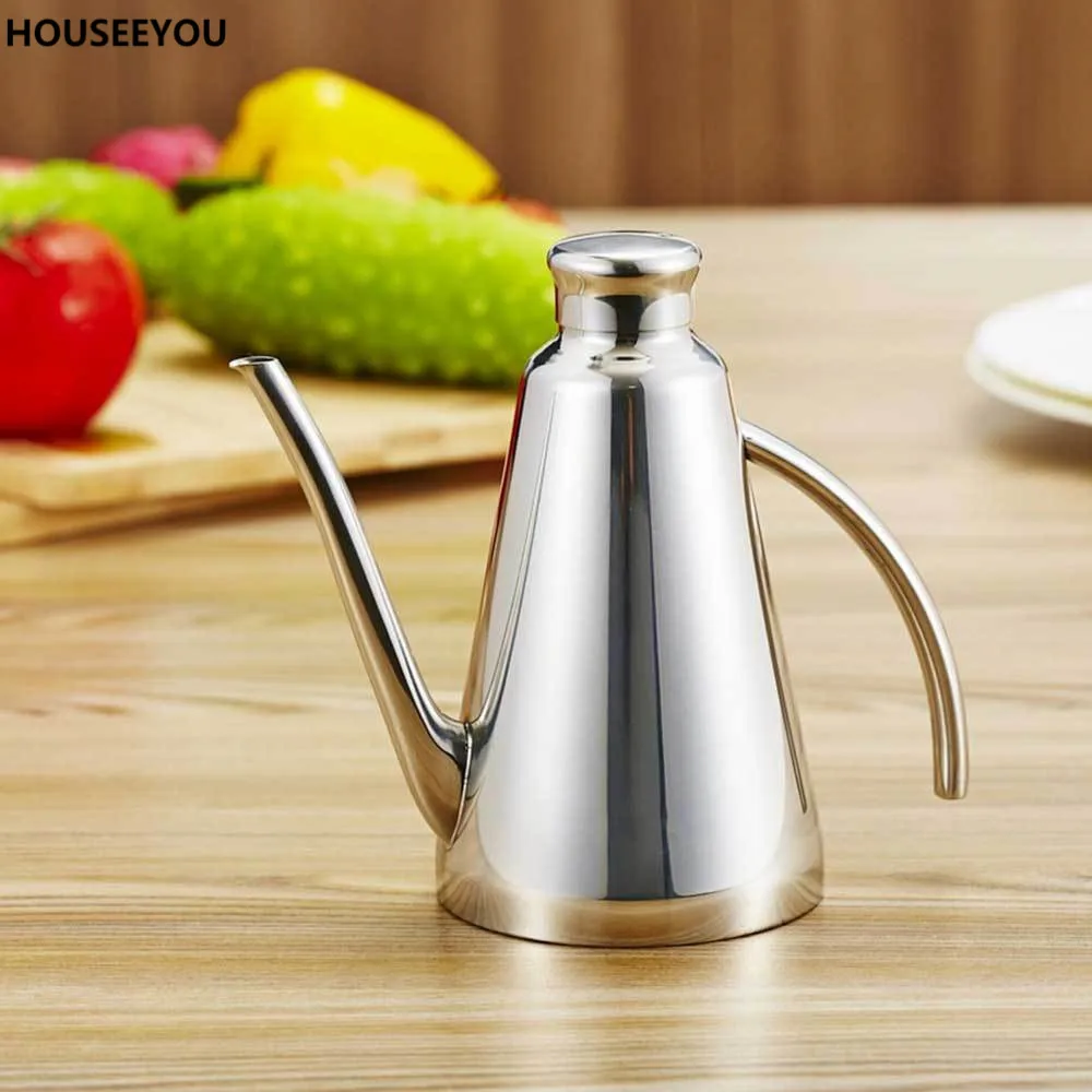 

450ml European Home Kitchen Tools Olive Oil Can Gravy Boat Soy Sauce Vinegar Storage Canisters Dispenser Seasoning Container