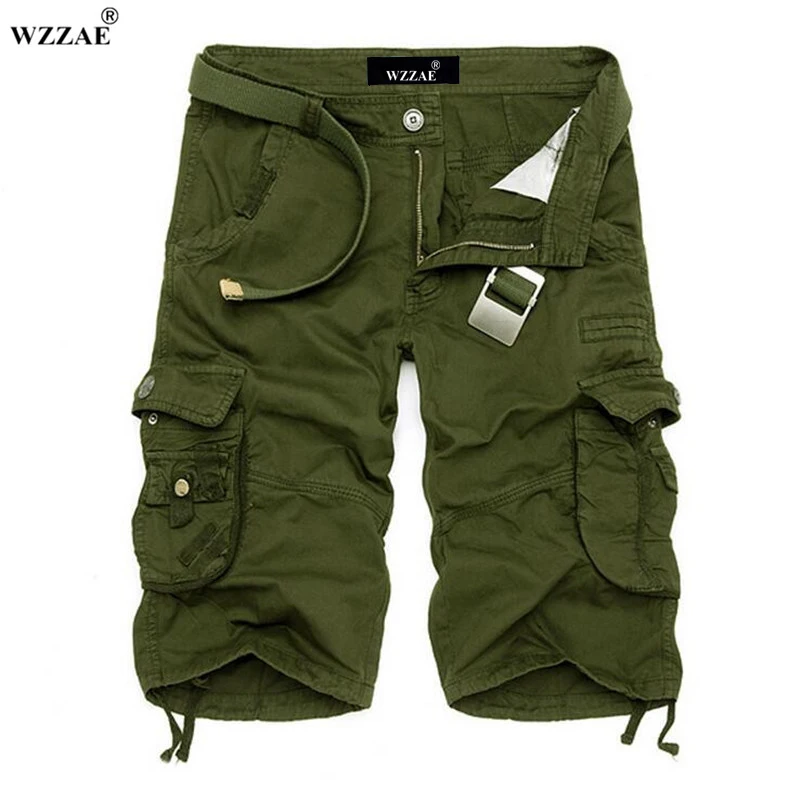 WZZAE 2018 Для мужчин военные шорты Лето Для мужчин камуфляж армии грузовые шорты тренировки шорты Homme Повседневное бермуды брюки плюс Размеры