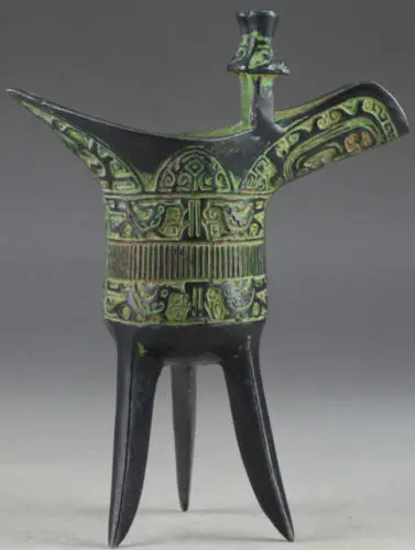 

Elaborate Oriental Bronze Chinese Old Exorcism Handwork Embossment Wine Cup