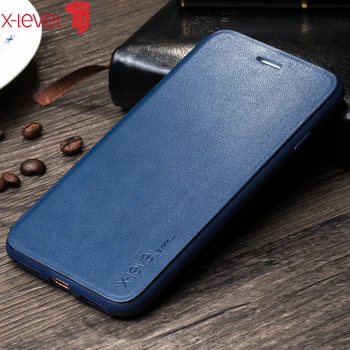

X-Level Flip Leather Case for iPhone SE 2020 Soft Edge Case Luxury Full Protective Back Holder Cover Case for iPhone 8 Plus