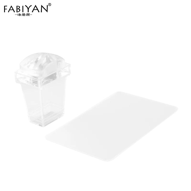 Stamper Прозрачная силиконовая печать пластиковая ручка скребок передача квадратной штампы маникюрные Набор для дизайна ногтей