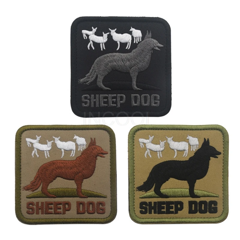 

30 PCS Sheep Dog Embroidery Patch Sheepdog Military Morale Patch Tactical Emblem Badges Appliques Embroidered Patches Wholesale