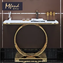80cm High Metal Console Table / Marble Desktop