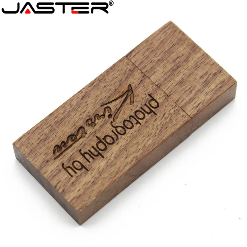 JASTER орех USB Flash Drive с логотипом заказчика 2 0 4 GB 8 16 ГБ 32 64 дерево флэш накопитель Флеш