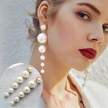 Модные массивные удлиненные длинные серьги-гвоздики в стиле бохо с искусственным жемчугом, женские корейские серьги Brincos Bijoux, Женские Ювелирные изделия оптом