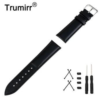 

24mm Genuine Leather Watch Band + Lug Adapter + Tool for Suunto Core Stainless Pin Buckle Strap Wrist Belt Bracelet Black Brown