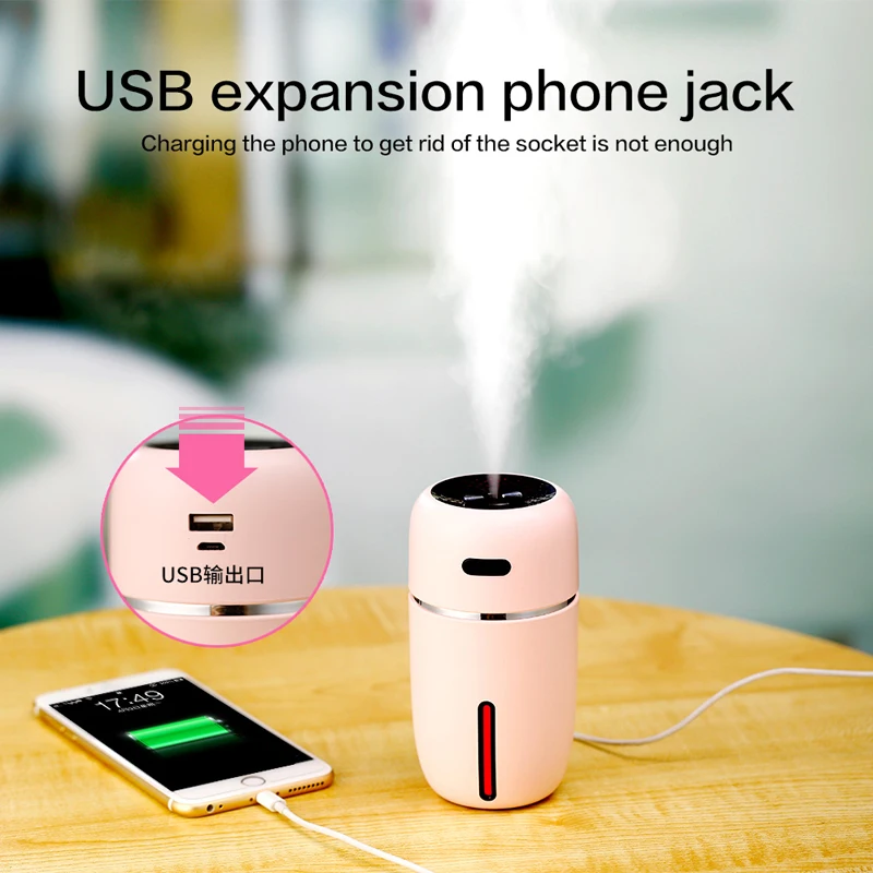 Миниатюрный увлажнитель воздуха White Dolphin USB для офиса светодиодный испаритель