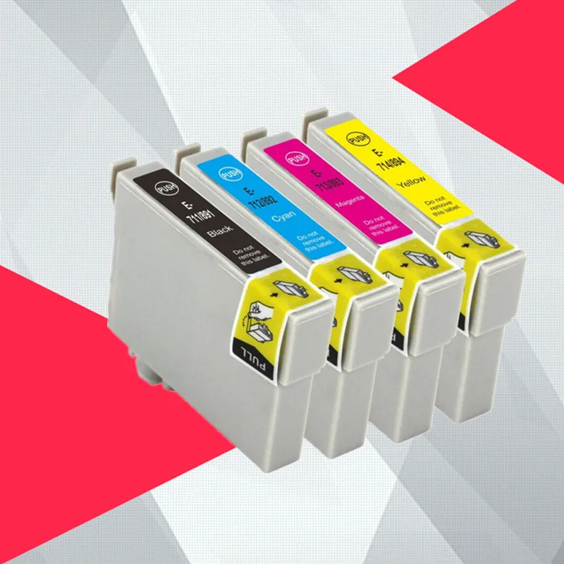 Compatible T0715 Multipack Ink Cartridges For Epson T0711 T0712 T0713 T0714 4 Colors Easy to use water resistance | Компьютеры и офис