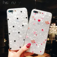 

Rheinruby Cute Love Heart Phone Case For iPhone 8 7 8 Plus Dream Shell Pattern Soft TPU Back Cover Cases For iPhone X 6 6S Plus