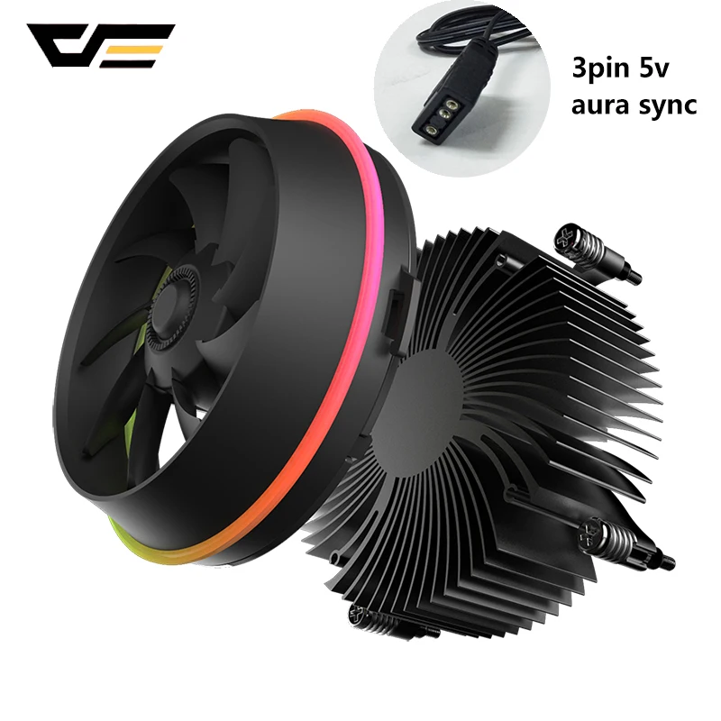 Comprar Sombra de flash oscuro PWM CPU enfriador AURA SYNC TDP 280W refrigeración doble anillo LED ventilador radiador enfriador para intel LGA 1151 1150 1155