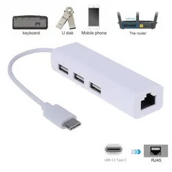 Новый USB-C USB 3,1 Тип C USB RJ45 Ethernet Lan Adapter концентратор кабель для Macbook ПК