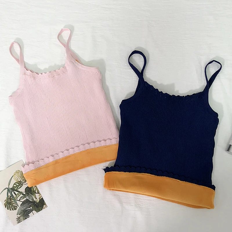 Stretch Knit Vest Clothing Top Women's White Thick Winter