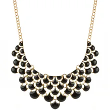 Эффектное ожерелье s& Подвески эмаль Макси ожерелье для женщин Женская Золотая цепь Воротник Колье Femme модные ювелирные изделия