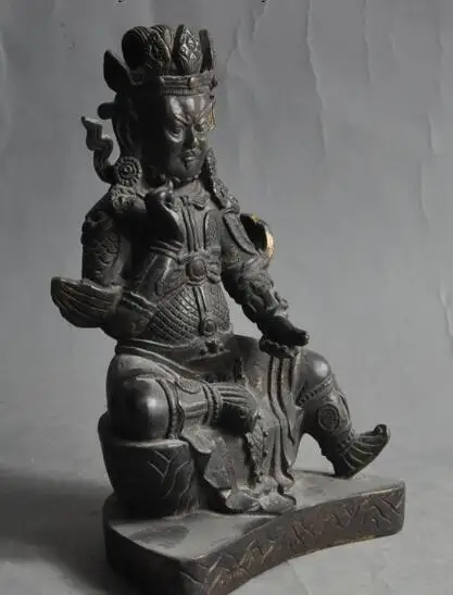

S1303 tibetan buddhist bronze fane Yellow Jambhala Mammon mouse god buddha statue