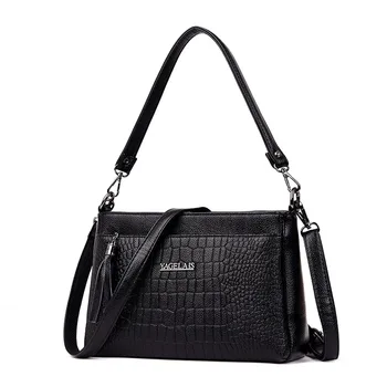 

Woman Bag Leather Handbags Women Small Flap Bag Shoulder Crossbody Messenger Bag Luxury Alligator Female Tassel Totes Sac A Main