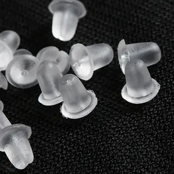 

100Pcs Clear brief Soft Plastic Earring Findings Back Stoppers Earnuts Safe Tool for Earrings Jewelry Accessories Drop Shipping