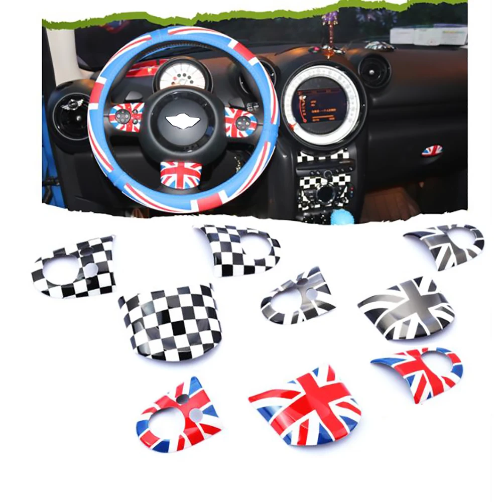

3pcs Union Jack Car Steering Wheel Sticker Cover Decoration for Mini Cooper JCW Clubman R55 R56 R57 R58 R59 R60 R61 Car Styling