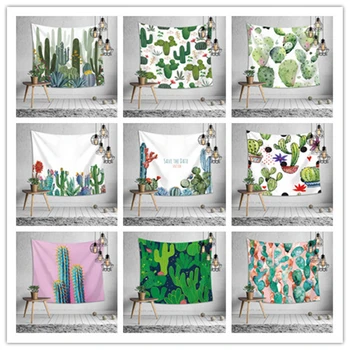

Cactus tapestry wall hanging home decor printing tablecloth bed sheet beach towel for party wedding decoration background