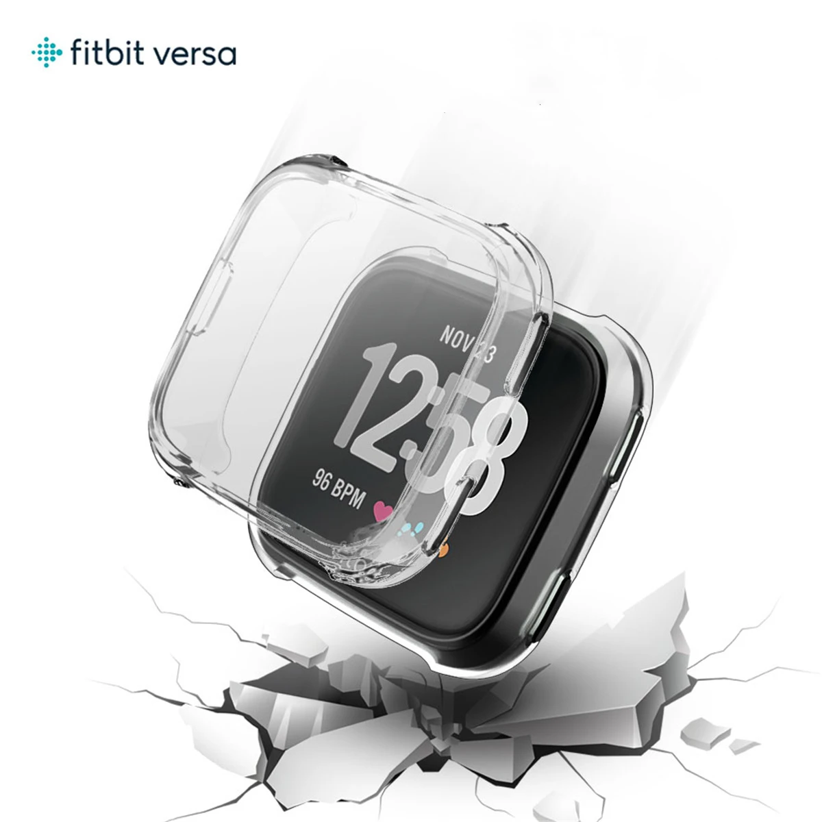 Покрытие+ ТПУ защитный силиконовый чехол для Fitbit Versa полная Защита экрана для Fitbit Versa чехол 61014