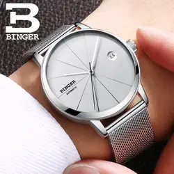 BINGER Топ новый для мужчин s часы лучший бренд класса люкс автоматические механические часы для мужчин полный сталь бизнес