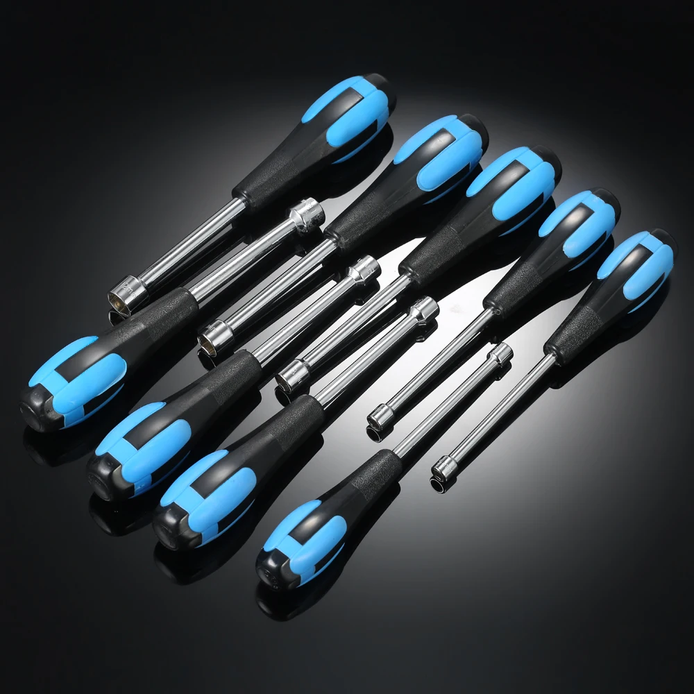 9pcs hand tools Hollow Shaft Nut Driver Set Metric Sizes Hex Bit