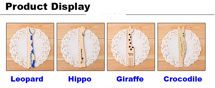 4 шт./лот милые забавные животные-как деревянная линейка, жираф и Бегемот, Крокодил и леопард, CZ00002