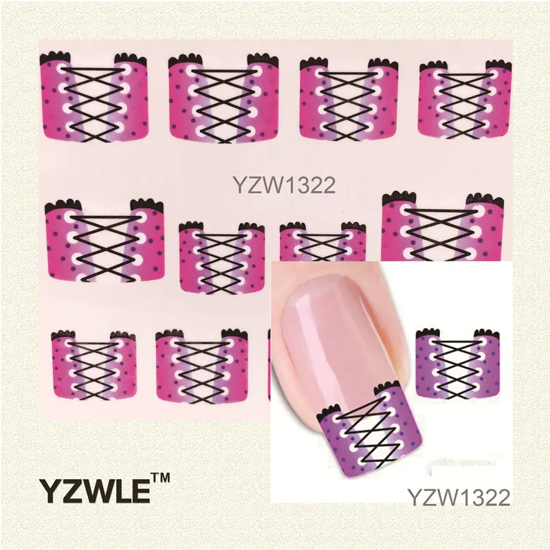 

YZWLE 1Pcs Nail Art Water Sticker Nails Beauty Wraps Foil Polish Decals Temporary Tattoos Watermark