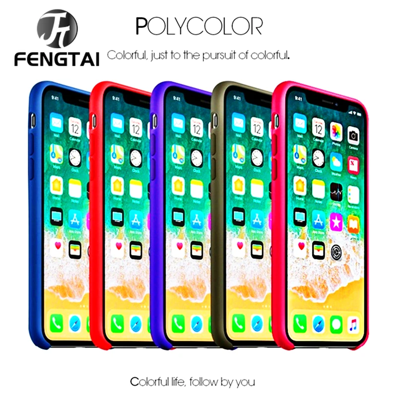 

Luxury Color Silicone Case For iPhone XS X case For Apple For iPhone XXS X XS Cover Screen Protector Silicone Case