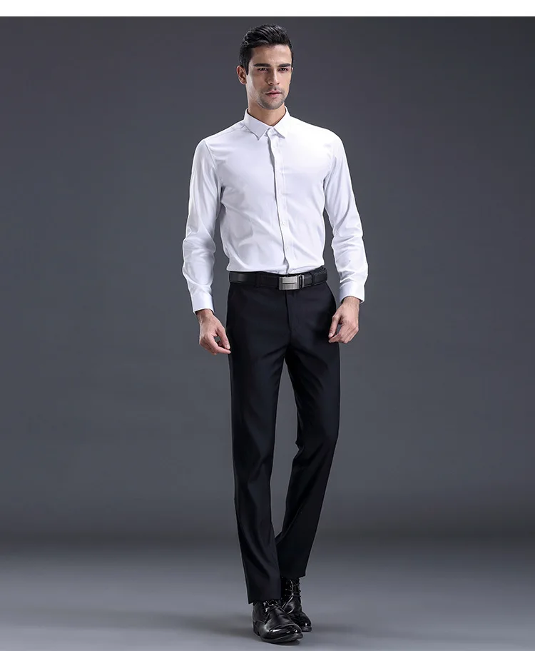 Мужские облегающие брюки для отдыха, высокое качество, мужские брюки, шелковые брюки, прямые деловые мужские формальные брюки 28-42