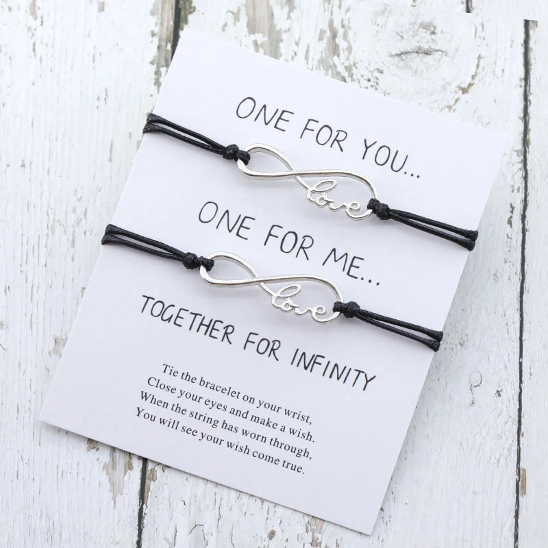 Chengxun Infinity Bracelet Endless Love Charm Adjustable Chain BFF Gift Chengxun Infinity Bracelet Endless Love Charm Adjustable Chain BFF Gift