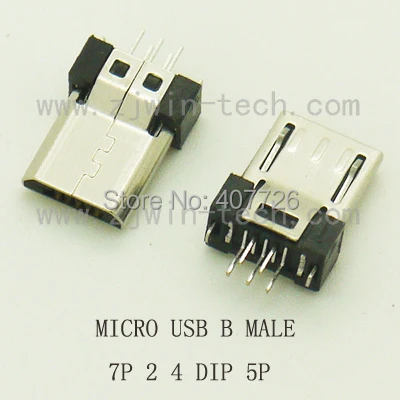 10PCS Micro USB Connector B type Male USB 2.0 Jack Wire Soldering