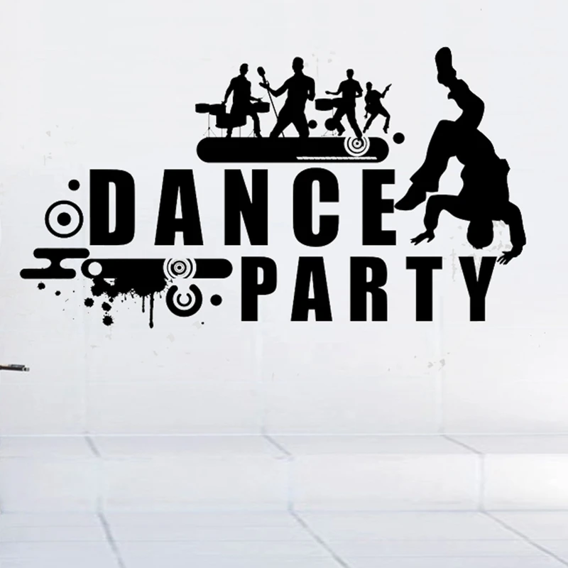 Dance Party Music Band Decal Rock Wall Stickers Name Decals Pub Ktv
