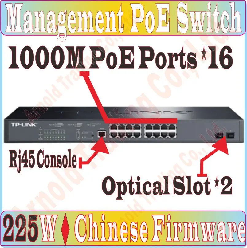 

Chinese-Firmware 19 ports Network Management Switch 225W 1000M POE ports , Supply Power to Camera AP, With 2*SFP Ports, Sup PoE+