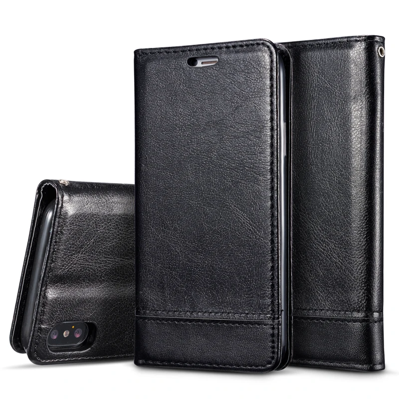 

Fashion PU Leather Phone Case for iPhone 7 8 Plus Flip Magnetic Wallet Stand Cover for iPhone X 5S SE 6 6S Plus with Card Slots