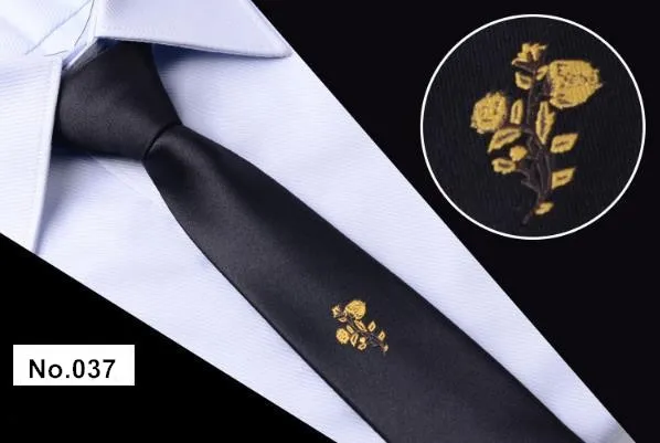 Мужские галстуки ленивый галстук на молнии Тонкий черный мужской галстук Цветочные Галстуки 5 см готовый бант дизайнерская мода - Цвет: 037