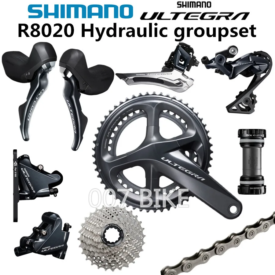 SHIMANO ULTEGRA R8020 Groupset R8020 R8000 гидравлический дисковый тормозной переключатель для дорожного велосипеда R8070 shifter 50-34T 52-36T 53-39T