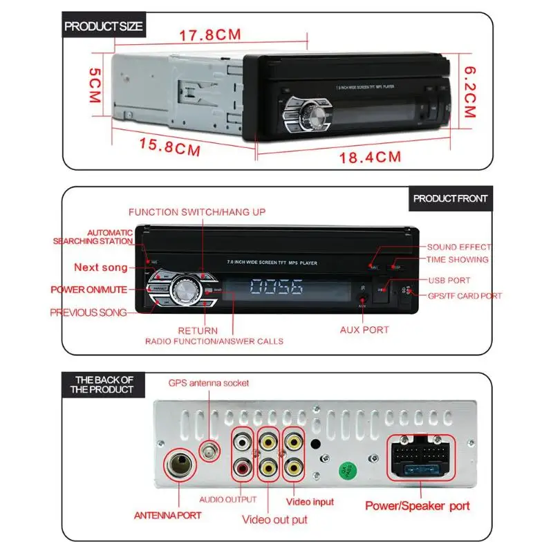 C500 SWM 9601G 7 дюймов Модернизированный автомобильный стерео MP5 плеер gps Navi RDS AM FM радио головное устройство поддержка телефонов Android и USB 2,0