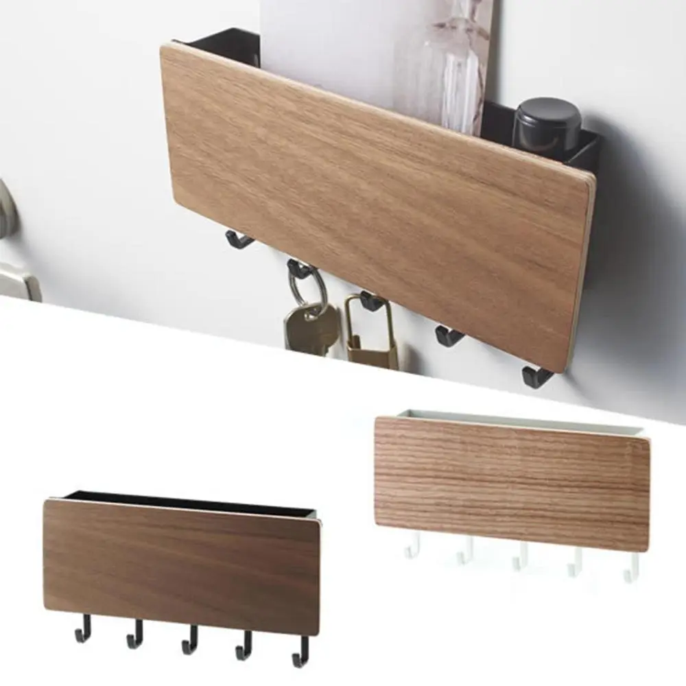 New Wall-hung Type Wooden Decorative Wall Shelf Sundries Storage Box Prateleira Hanger Organizer Key Rack Wood Wall Shelf