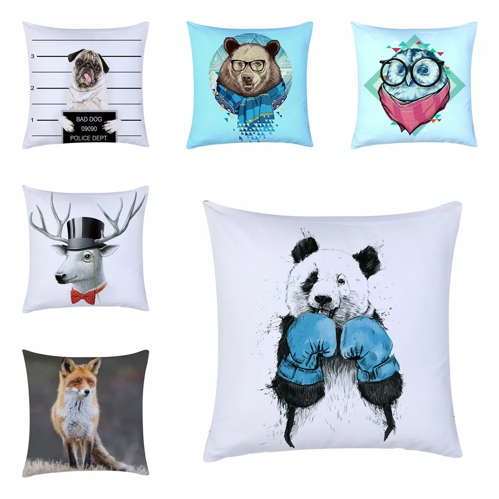 

animal Pillow Case Polyester Sofa Car Reindeer Cushion Cover Home Decorative Pillows Cover