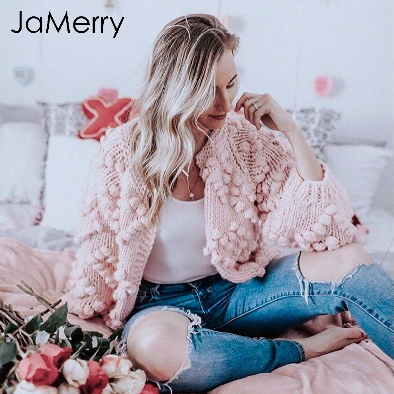 JaMerry Hairball вязаный женский свитер Повседневный длинный рукав с круглым вырезом